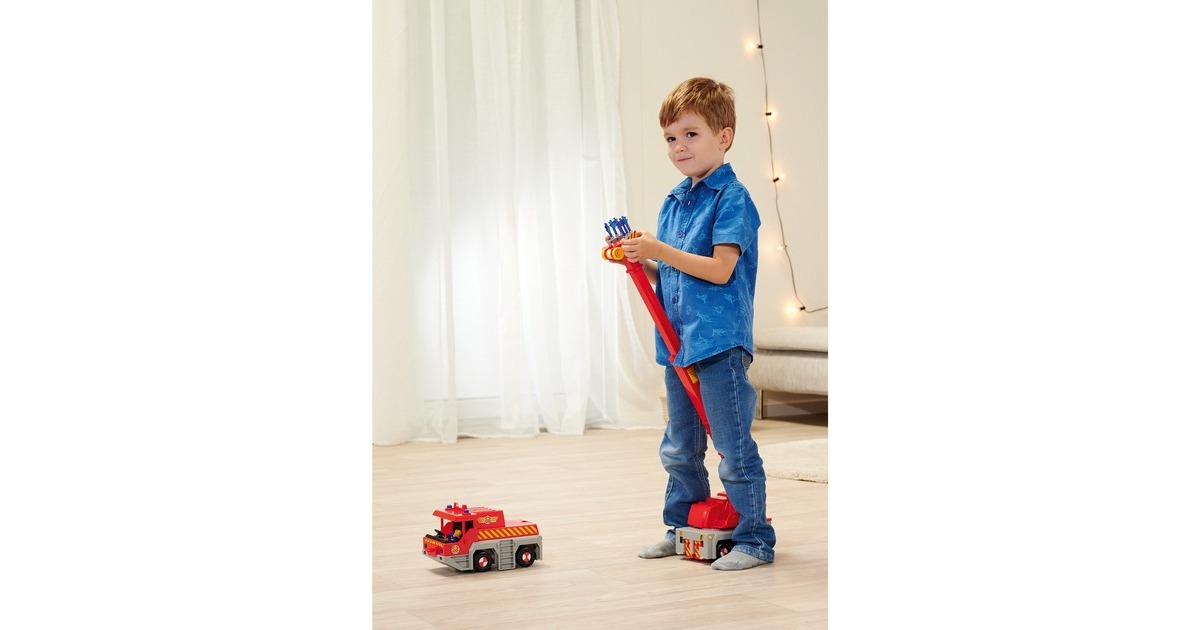 Sam Rot Simba Feuerwehrmann Sam 2-in -1 Rettungskran, Spielfahrzeug rot/gelb