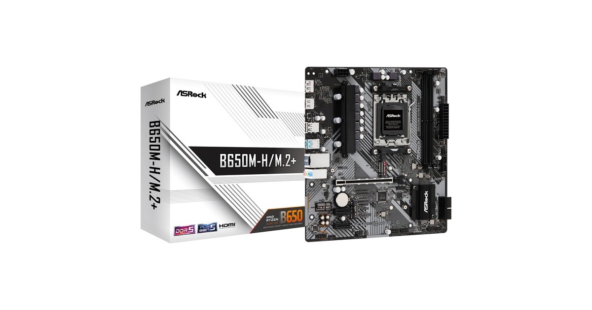 ASRock B650M-H/M.2+, Mainboard grau/schwarz
