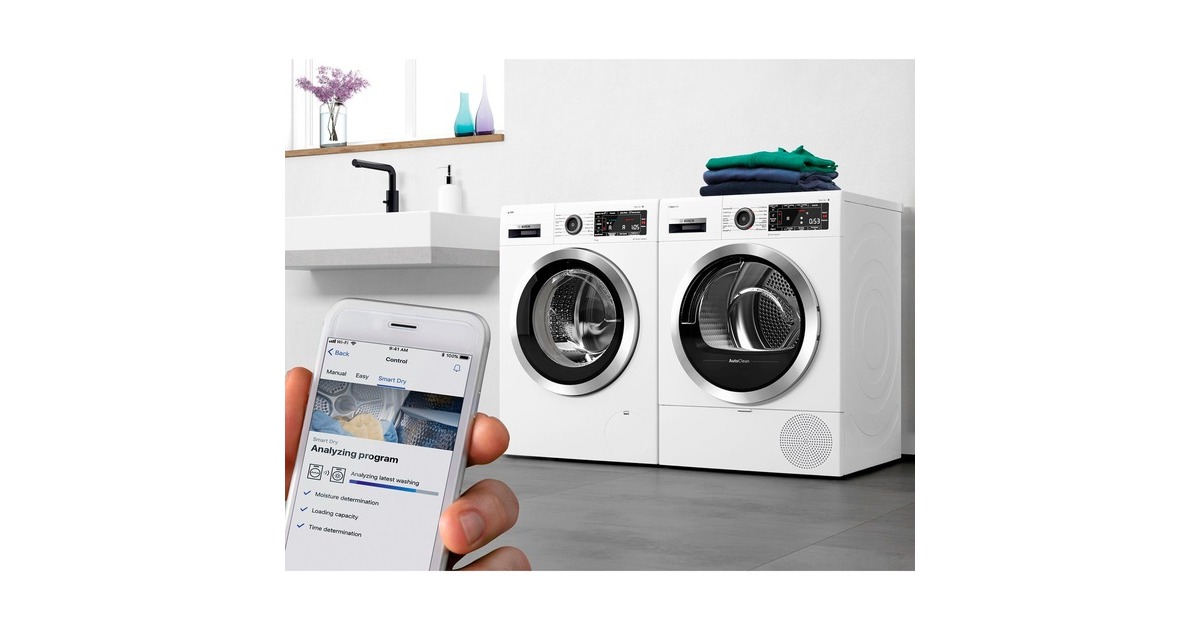 Bosch Home WGB244070 Serie 8, Waschmaschine weiß/schwarz, 60 cm, Home  Connect