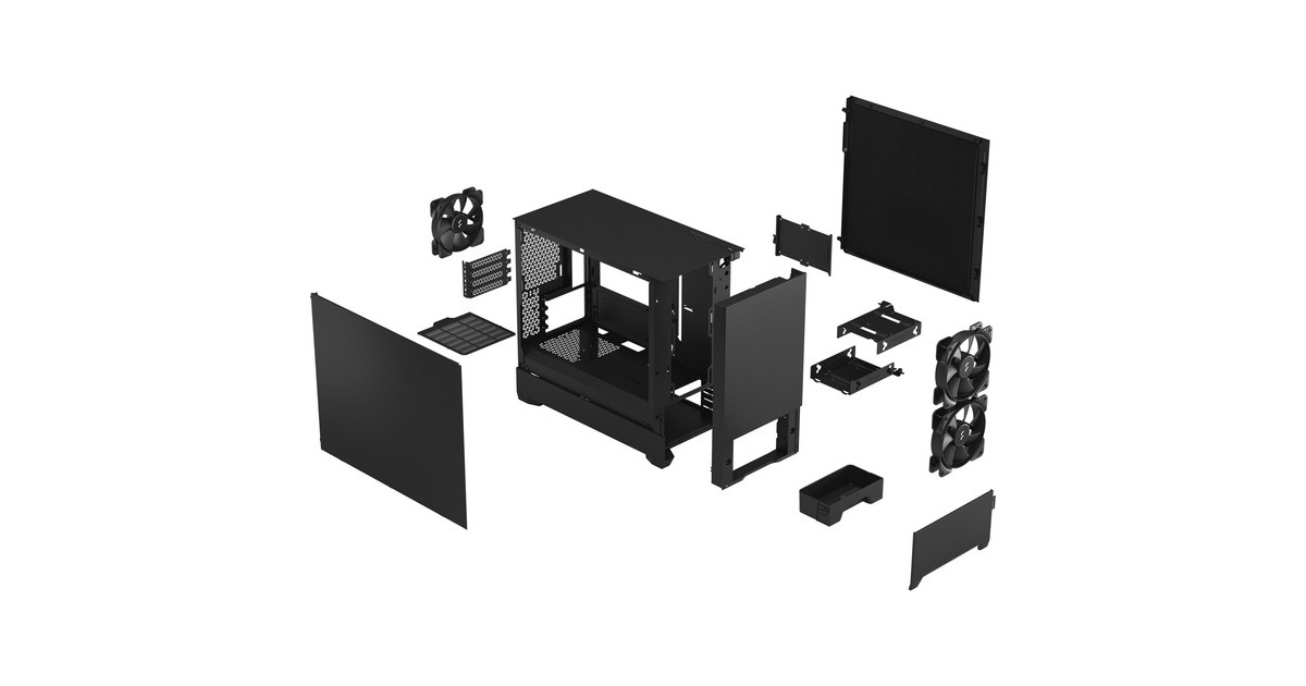 Fractal Design Pop Mini Silent Black Solid, Tower-Gehäuse schwarz Outlet