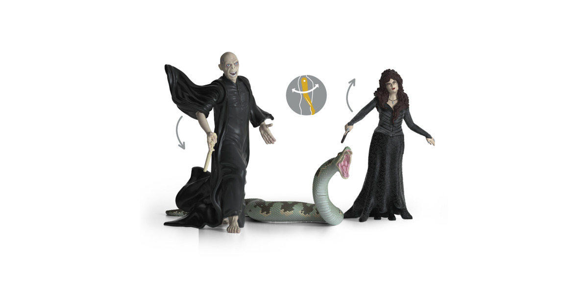 Coffret Schleich 42684 Voldemort, Nagini Et Bellatrix - Figurines Harry Potter Wizarding World Dès 6 Ans, 21 X 16 X 18 Cm
