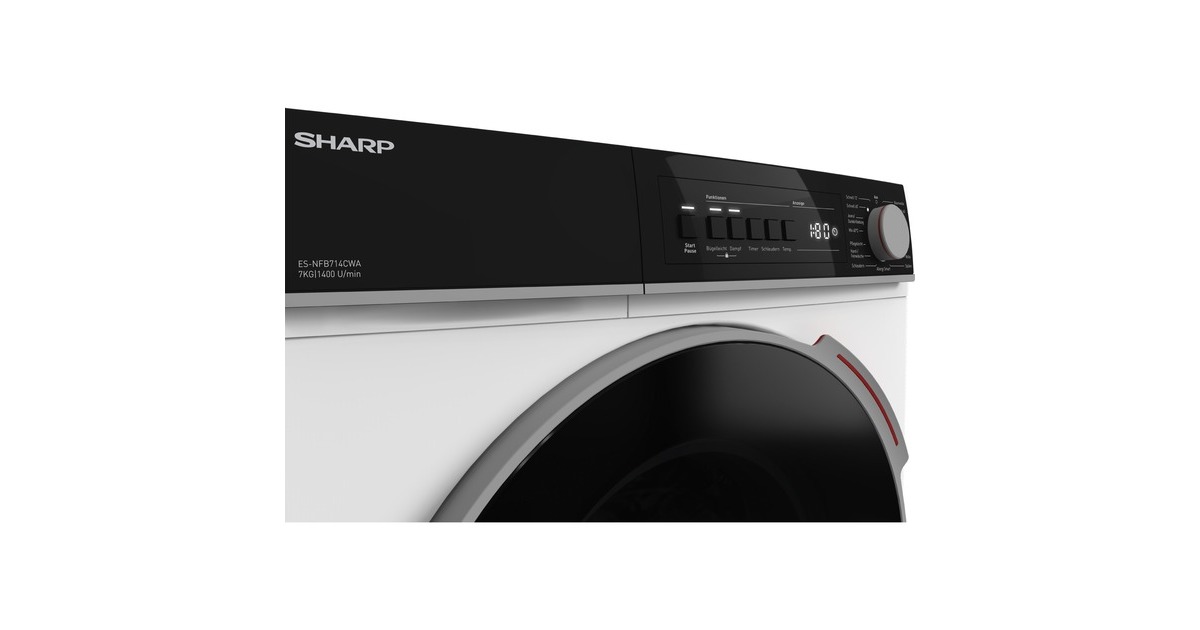 Sharp ES-NFB714CWA-DE, Waschmaschine weiß/schwarz