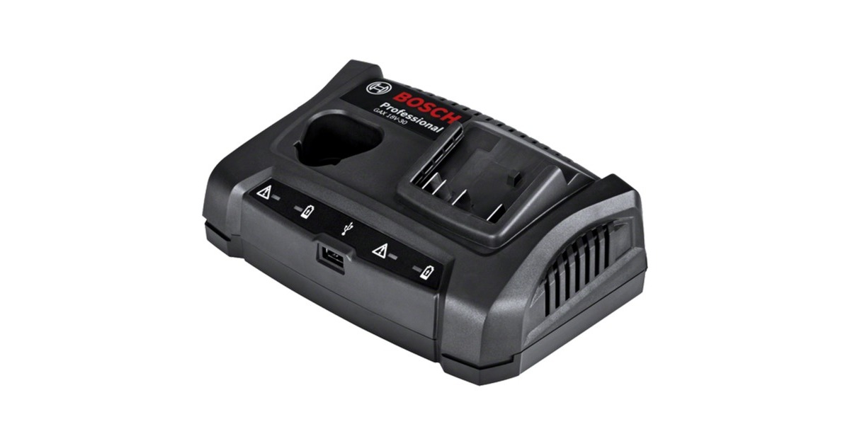 Bosch Ladegerät GAX 18V 30 Professional schwarz, 10,812 Volt + 14,418 Volt + USB Bosch Ladegerät GAX 18V 30 Professional schwarz, 10,812 Volt + 14,418 Volt + USB