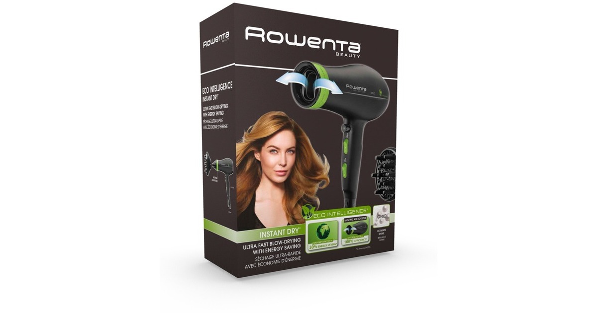 Rowenta Eco Intelligence CV 6030, schwarz/grün Haartrockner