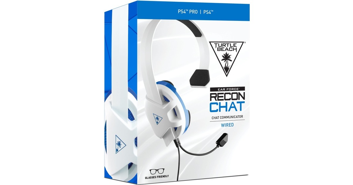 Turtle Beach Recon Chat, Gaming-Headset weiß/blau, Playstation 4
