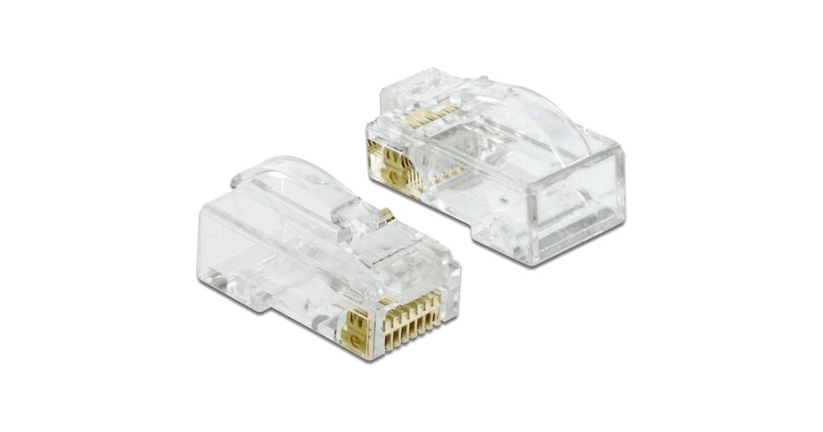 DeLOCK RJ-45 Crimp+Cut+Curve Stecker Cat.6 UTP, Steckdose transparent ...