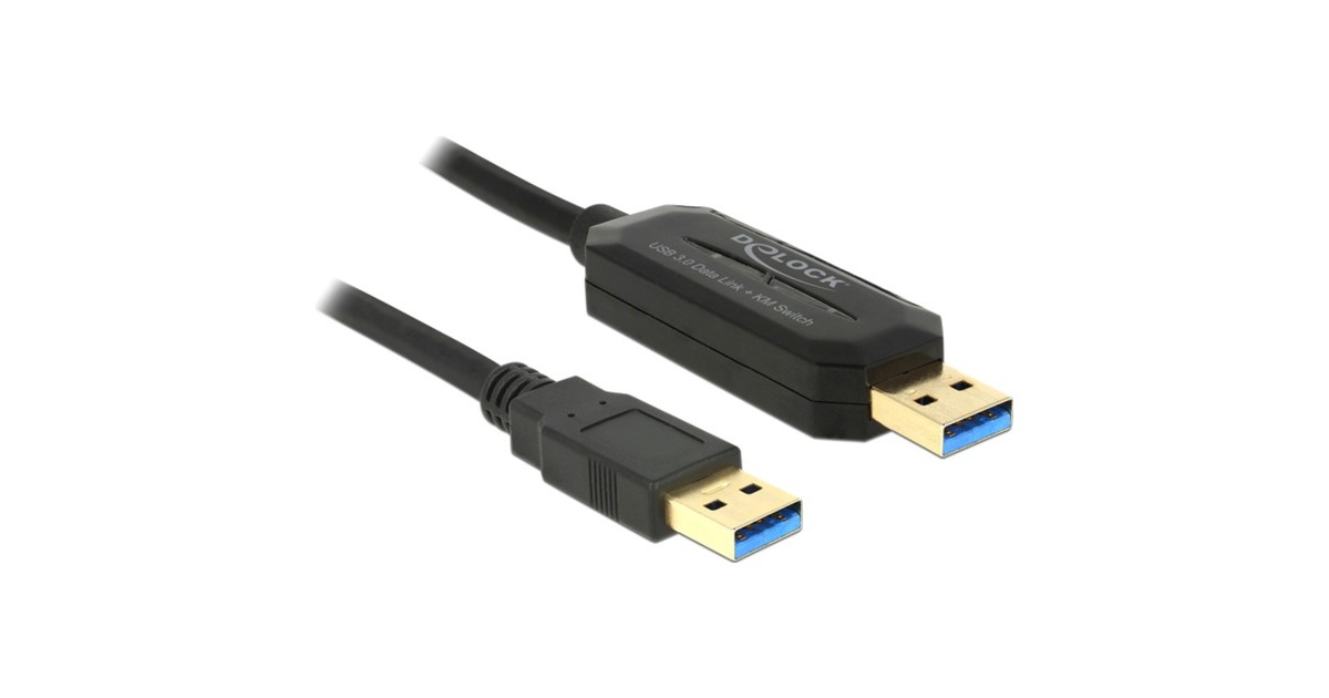 Delock USB 3.0 Data Link Kabel – 1,5 M, A-Stecker Zu A-Stecker Mit KM-Switch-Funktion