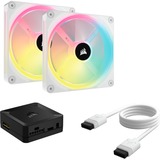 Corsair iCUE LINK QX140 RGB 140-mm-PWM-Lüfter, Gehäuselüfter weiß, Starter-Kit, 140 mm