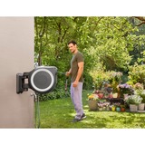 GARDENA Wand-Schlauchbox RollUp M/L, 25 Meter, Schlauchtrommel grau