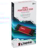 Kingston Dual Portable 2 TB, Externe SSD rot/schwarz