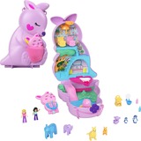 Mattel Polly Pocket Mini-Spielzeug Mama und Joey Känguru Tasche mit 2 Puppen, Spielfigur 