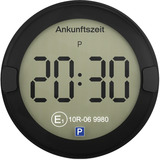OOONO Elektronische Parkscheibe P-DISC NO2, vollautomatische Parkuhr Ø 70mm, heller Hintergrund