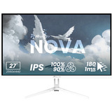 Arozzi Nova 27T2K180, Gaming-Monitor 68.6 cm (27 Zoll), weiß, QHD, IPS, HDMI, DP, Lautsprecher, 180Hz Panel