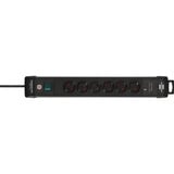 Brennenstuhl Premium-Line Steckdosenleiste 6-fach, 2x USB schwarz, 3 Meter Kabel, USB-A, USB-C, mit Sicherheitsschalter