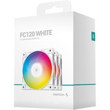 DeepCool FC120 WHITE-3 IN 1 120x120x25, Gehäuselüfter weiß/transparent, 120 mm