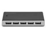Digitus 10-Port USB 2.0 Hub, USB-Hub schwarz/silber, aktiv