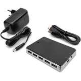 Digitus 10-Port USB 2.0 Hub, USB-Hub schwarz/silber, aktiv