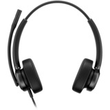 HP Poly Mission 425 kabelgebundenes Stereo-USB-Headset schwarz, USB Type-C und Type-A, PU-Leder-Ohrpolster (Oberflächenmaterial)