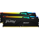 Kingston FURY DIMM 64 GB DDR5-6000 (2x 32 GB) Dual-Kit, Arbeitsspeicher schwarz, KF560C30BBAK2-64, FURY Beast RGB, INTEL XMP