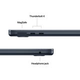 Apple MacBook Air 34,5 cm (13,6") 2025 CTO, Notebook schwarz, 32 GB, 512 GB (512 GB SSD), M4, MacOS, Englisch International