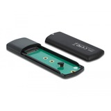DeLOCK Externes USB Type-C Combo Gehäuse für M.2 NVMe PCIe oder SATA SSD, Laufwerksgehäuse schwarz, werkzeugfrei