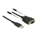 DeLOCK USB 2.0 Adapter, USB-A Stecker > Seriell RS-232 Stecker schwarz, 35cm, ESD Überspannungsschutz