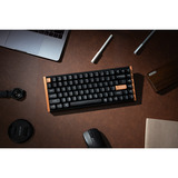 Keychron K2 HE, Gaming-Tastatur schwarz/holz, DE-Layout, Gateron Double-Rail Magnetic Nebula, Aluminiumrahmen