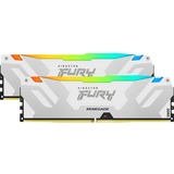 Kingston FURY DIMM 32 GB DDR5-6400 (2x 16 GB) Dual-Kit, Arbeitsspeicher weiß, KF564C32RWAK2-32, Renegade RGB, INTEL XMP