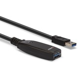 Lindy USB 3.2 Gen 1 Aktivverlängerungskabel Slim, USB-A Stecker > USB-A Buchse schwarz, 15 Meter