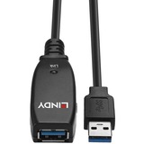 Lindy USB 3.2 Gen 1 Aktivverlängerungskabel Slim, USB-A Stecker > USB-A Buchse schwarz, 15 Meter