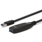 Lindy USB 3.2 Gen 1 Aktivverlängerungskabel Slim, USB-A Stecker > USB-A Buchse schwarz, 15 Meter