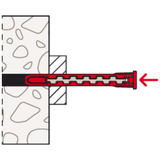 fischer Langschaftdübel HybridPower 10x90 T K rot/grau, 4 Stück