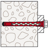 fischer Langschaftdübel HybridPower 10x90 T K rot/grau, 4 Stück