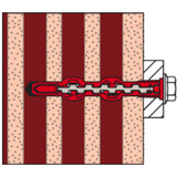 fischer Langschaftdübel HybridPower 10x90 T K rot/grau, 4 Stück