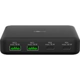 goobay USB-C Multiport-Tischladegerät, PD, GaN, 65 Watt schwarz, 2x USB-C, 2x USB-A, Power Delivery, QuickCharge 3.0