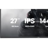 iiyama G-Master GB2741HSU-B1 Black Hawk, Gaming-Monitor 68.6 cm (27 Zoll), schwarz (matt), FullHD, IPS, HDMI, DP, Free-Sync, USB-Hub, Höhenverstellung, 144Hz Panel