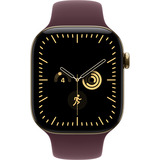 Apple Watch Series 12, Smartwatch Titan Gold, 46 mm, Sportarmband Burgund, M/L, Cellular