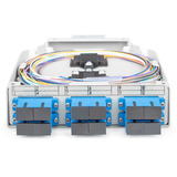 Digitus LWL-Hutschienenbox OS2 bestückt SC-Adapter und Pigtail, Spleißbox 