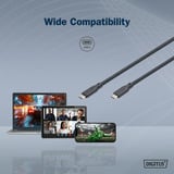Digitus USB4 Gen 3x2 Silikon-Anschlusskabel USB-C > USB-C schwarz, 0,5 Meter, PD, Laden mit bis zu 240 Watt