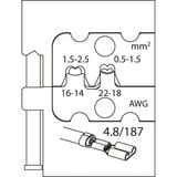 GEDORE Modul-Einsatz für Flachsteckhülsen 4,8, Crimpzange schwarz, (8140-10) für Crimp-Zange modular 8140