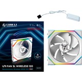Lian Li UNI FAN SL120 Wireless, Gehäuselüfter weiß, Reverse, 124.5 mm