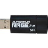 Patriot Supersonic Rage Lite 64 GB, USB-Stick schwarz/blau, USB-A 3.2 Gen 1