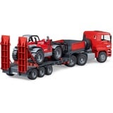 bruder 02774 MAN TGA Tieflader mit Manitou Teleskoplader MLT 633, Modellfahrzeug 