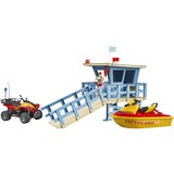 bruder bworld Life Guard Station mit Quad und Personal Water Craft, Spielfigur 