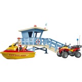 bruder bworld Life Guard Station mit Quad und Personal Water Craft, Spielfigur 