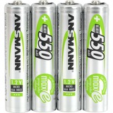 Ansmann 550mAh, Akku grün, 4x AAA (Micro)