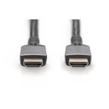 Digitus HDMI Ultra High Speed Anschlusskabel, mit Ethernet, UHD 8K schwarz/grau, 2 Meter, gesleevt