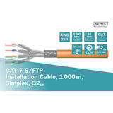 Digitus Professional Cat.7 S/FTP Verlegekabel simplex, B2ca orange, 1.000 Meter Trommel