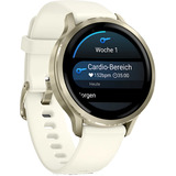 Garmin Venu 4 - 41 mm, Smartwatch Beige/Lunargold, Silikon-Armband in Bone