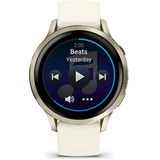 Garmin Venu 4 - 41 mm, Smartwatch Beige/Lunargold, Silikon-Armband in Bone